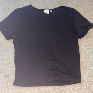 Black Cropped Tee Shirt